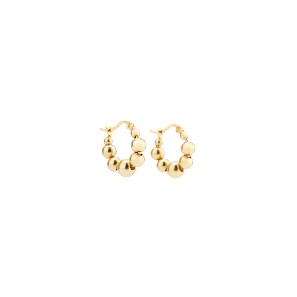 Beaded Hoops in gold vermeil