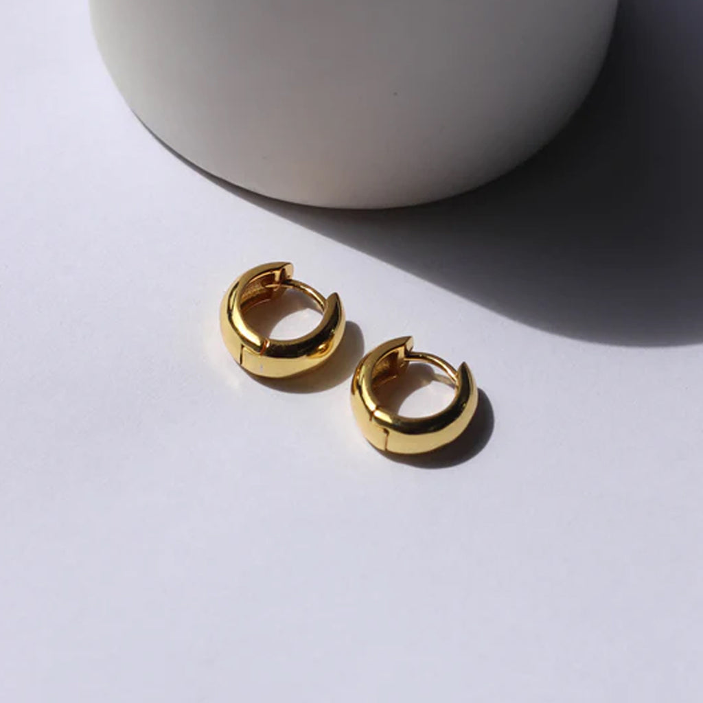 Gold plated sterling silver huggies