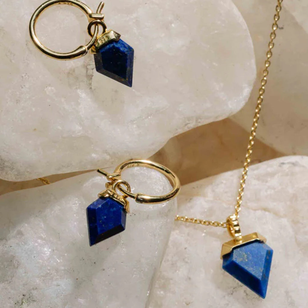 Close up image of the lapis lazuli set