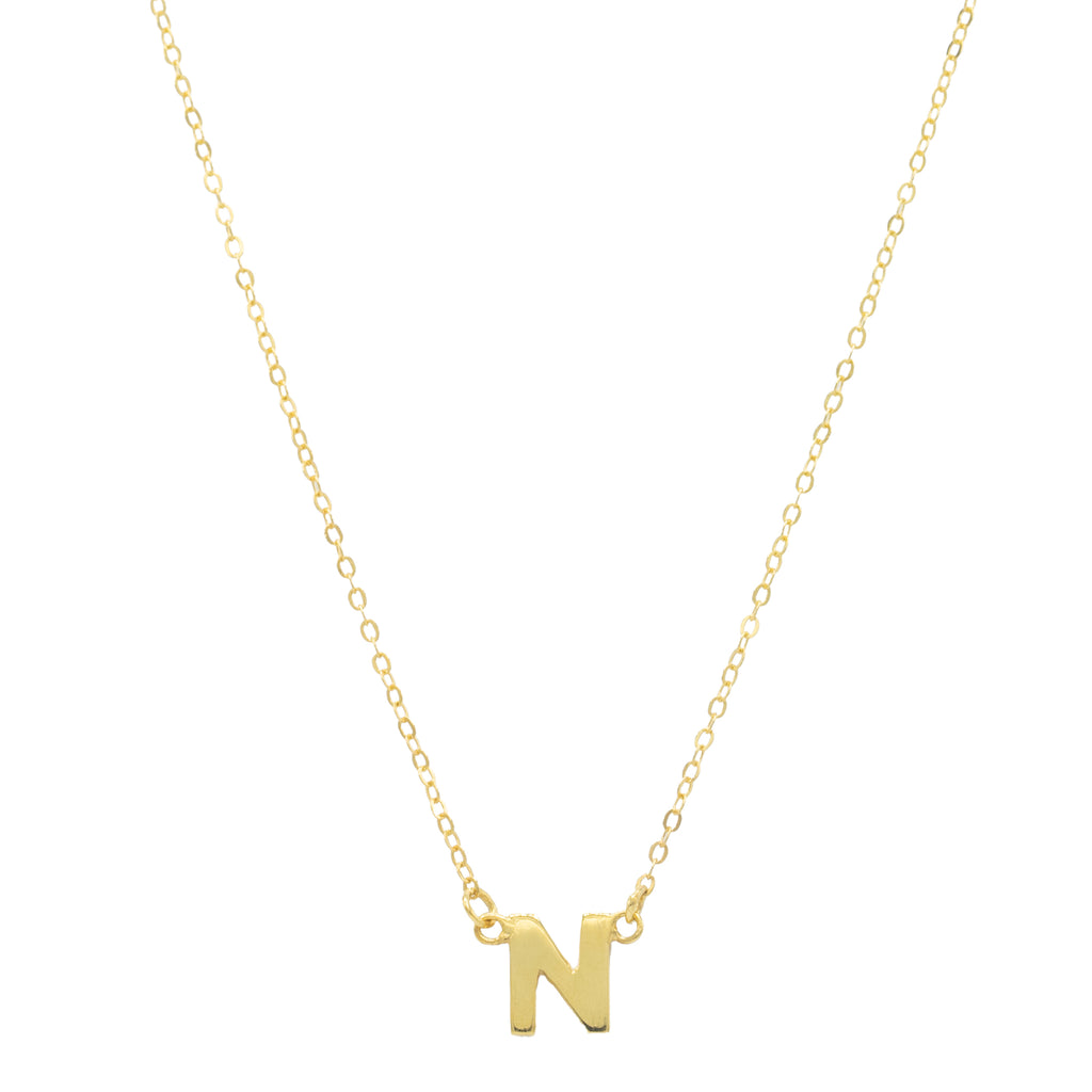 14kt Initial necklace designed by Stoned Jewelry