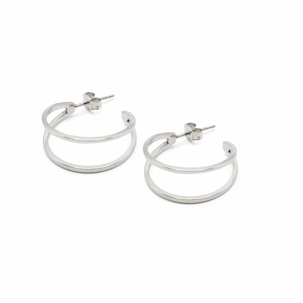 Double line hoop earrings are the perfect accessory for any occasion